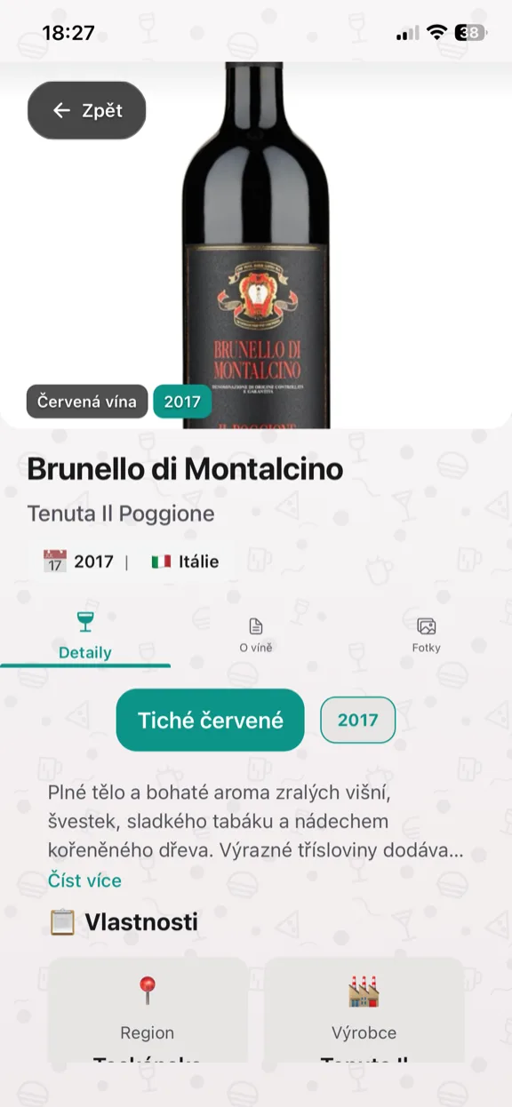 ScanYum Vinný režim — ročník, odrůdy hroznů, degustační poznámky