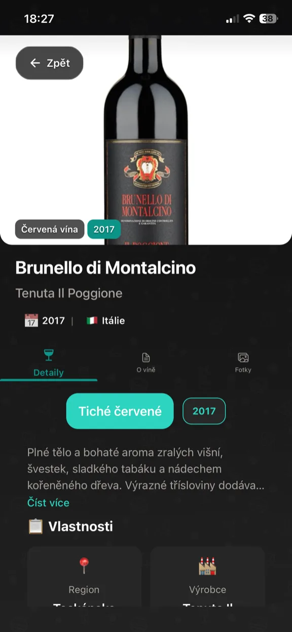 ScanYum Vinný režim — ročník, odrůdy hroznů, degustační poznámky