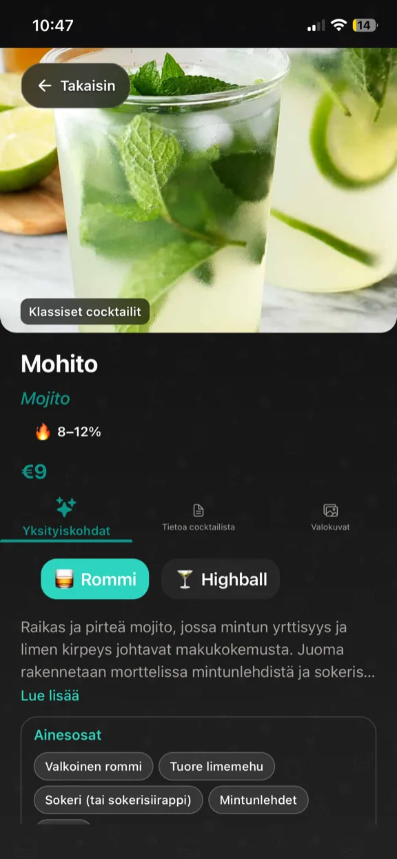 ScanYum Cocktailtila — ainesosat, perusväkevä, makuprofiili