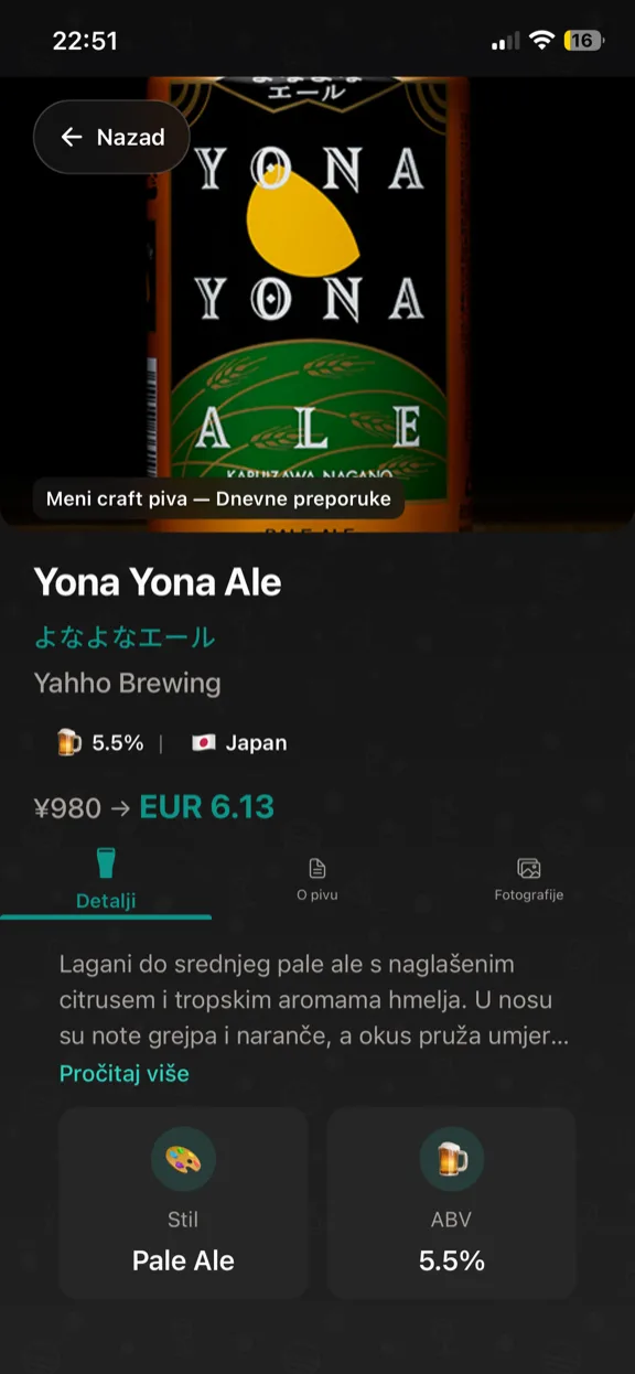 ScanYum Pivski način — ponude piva, stilovi, ABV i detalji o pivovari