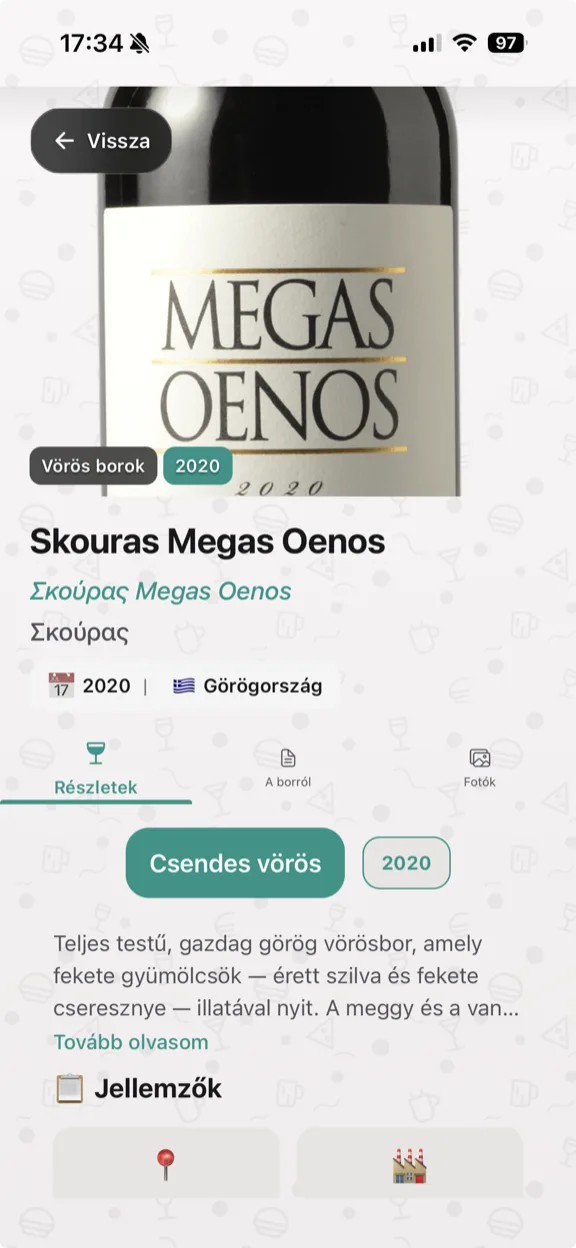 ScanYum Bor mód — évjárat, szőlőfajták, kóstolójegyek