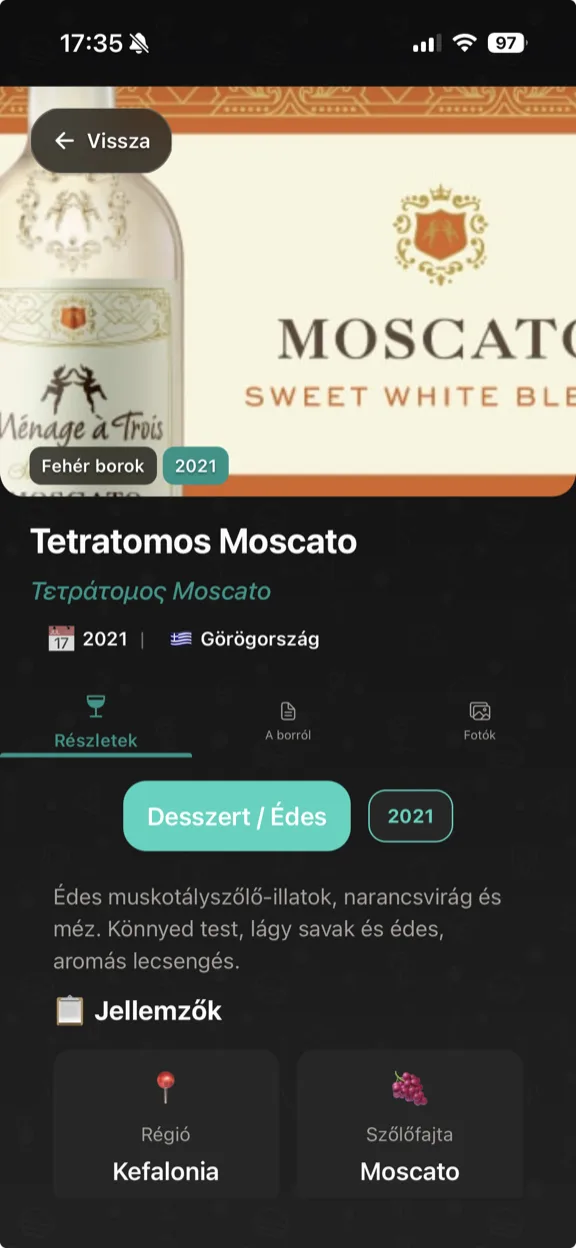 ScanYum Bor mód — évjárat, szőlőfajták, kóstolójegyek