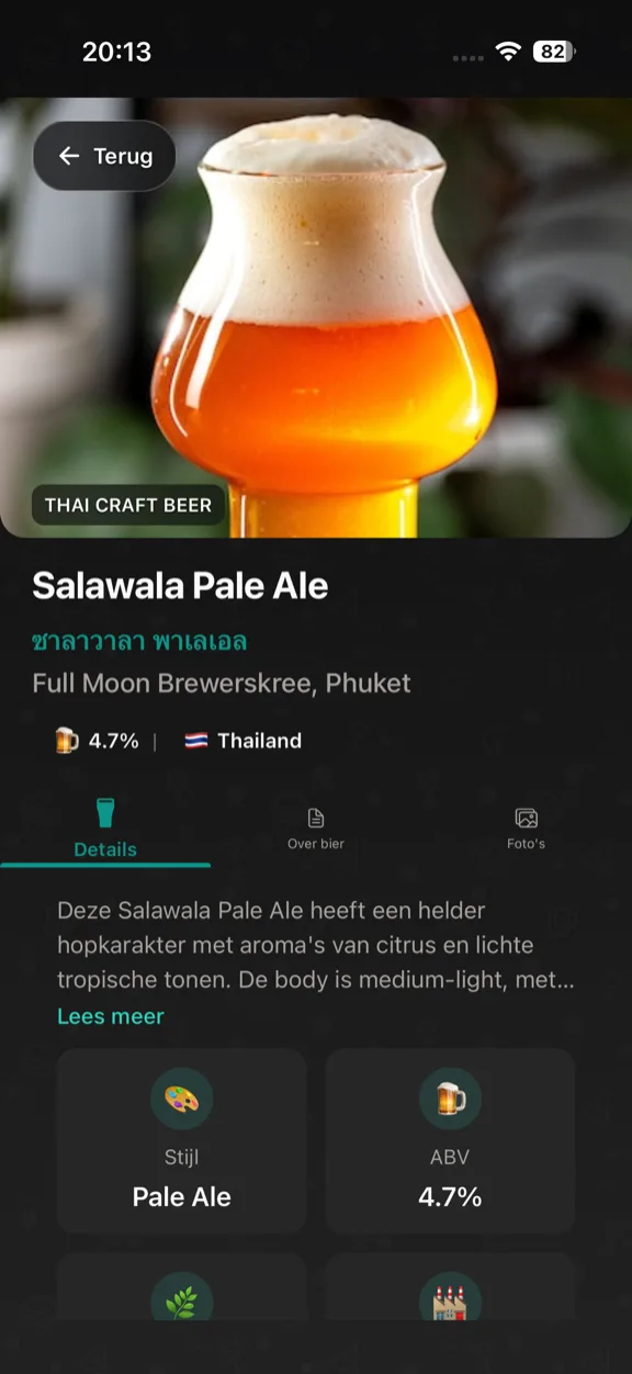 ScanYum Biermodus — taplijsten, bierstijlen, ABV en brouwerijdetails