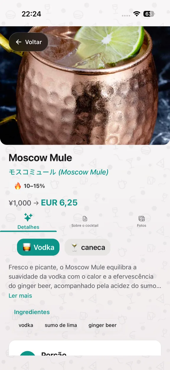 ScanYum Modo Cocktail — ingredientes, destilado base, perfil de sabor