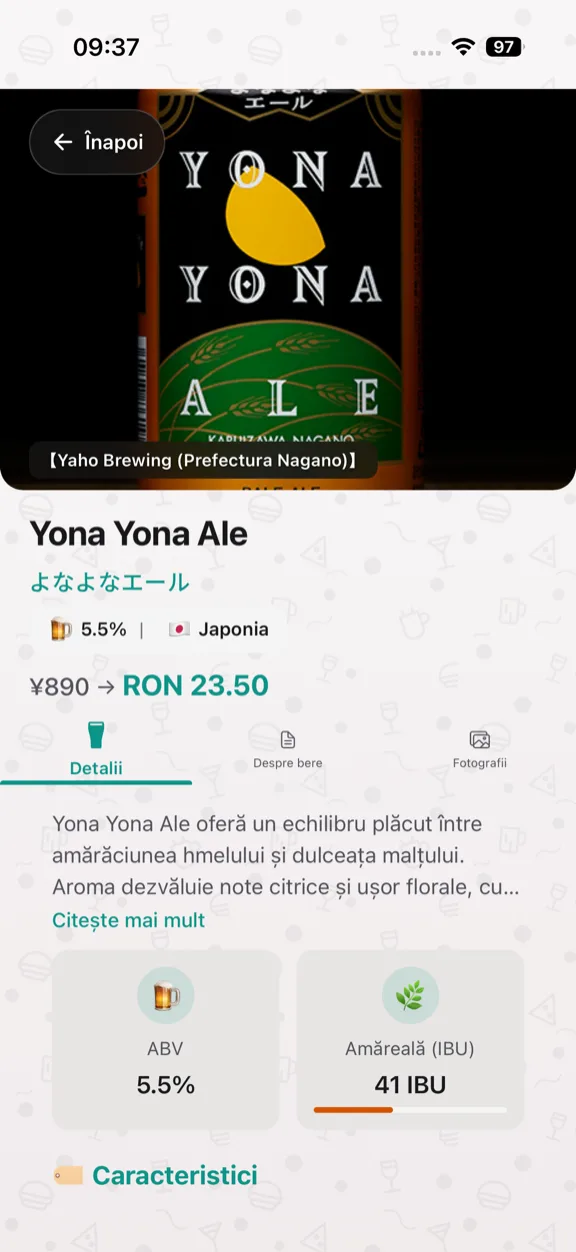 ScanYum Mod Bere — liste de dozator, stiluri, ABV și detalii despre berărie