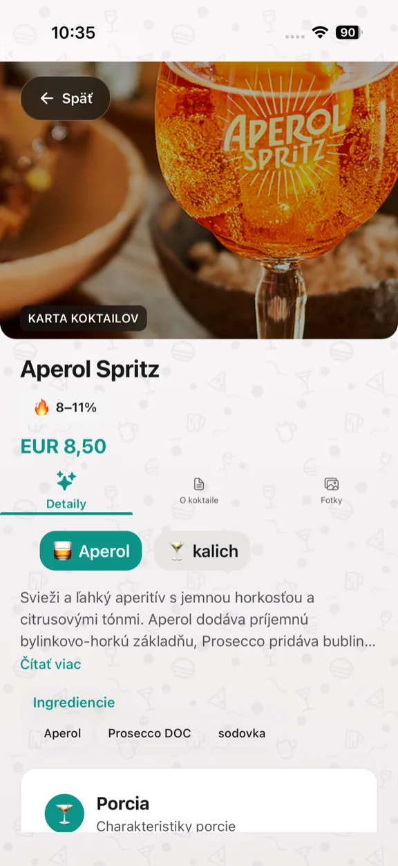 ScanYum Kokteilový režim — ingrediencie, základný destilát, chuťový profil