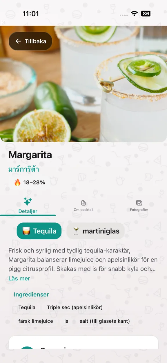 ScanYum Cocktailläge — ingredienser, bassprit, smakprofil