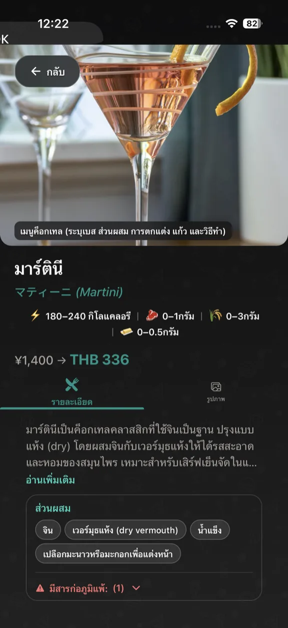 ScanYum โหมดค็อกเทล — ส่วนผสม สุราหลัก โปรไฟล์รสชาติ