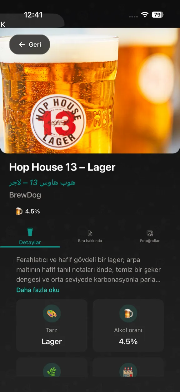 ScanYum Bira Modu — bira listeleri, stiller, ABV ve bira fabrikası detayları