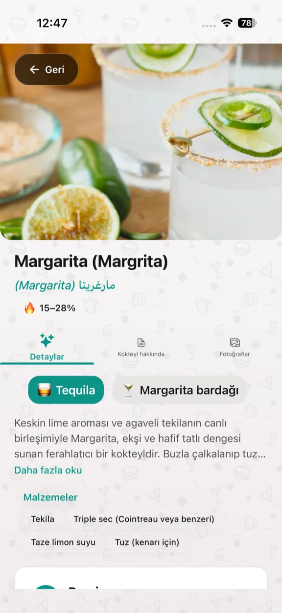 ScanYum Kokteyl Modu — malzemeler, baz alkol, tat profili